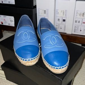 Chanel Espadrilles light blue leather women’s size 7